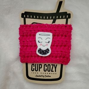 🌺Handmade Crochet Cup Cozy w/ Lashy Vase Feltie